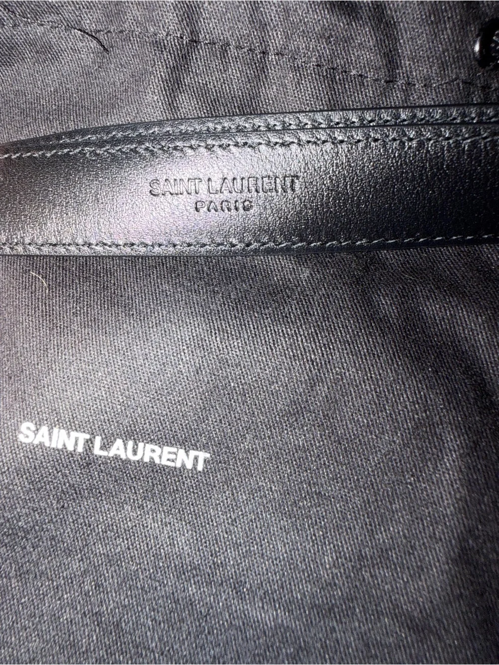 Saint Laurent Black Leather Belt with Gold YSL Buckle and Logo Detail